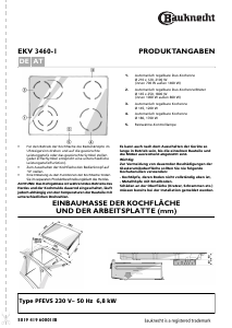 Bedienungsanleitung Bauknecht EKV 3460 IN Kochfeld