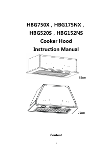 Manual Hoover HBG152NS Cooker Hood