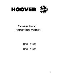 Manual Hoover HECH616X Cooker Hood
