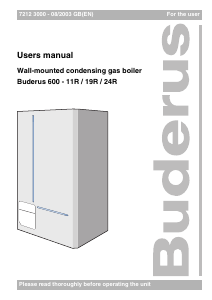 Handleiding Buderus 600-19R Geiser