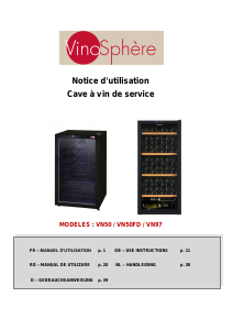 Manual VinoSphère VN50FD Răcitor vin