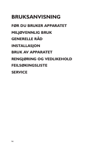 Bruksanvisning Bauknecht KRIS 1509/A+ Kjøleskap