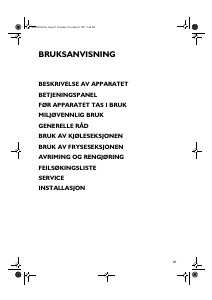 Bruksanvisning Bauknecht KRIK 2203/A+-LH Kjøleskap