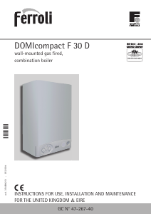 Bruksanvisning Ferroli DOMIcompact F 30 D Gaspanna