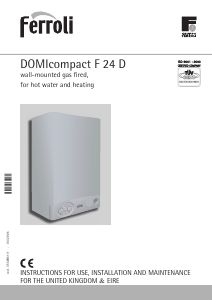 Bruksanvisning Ferroli DOMIcompact F 24 D Gaspanna