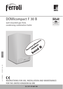 Bruksanvisning Ferroli DOMIcompact F 30 B Gaspanna