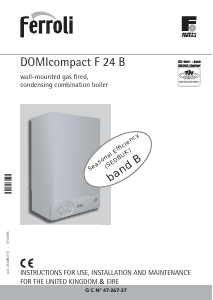 Bruksanvisning Ferroli DOMIcompact F 24 B Gaspanna