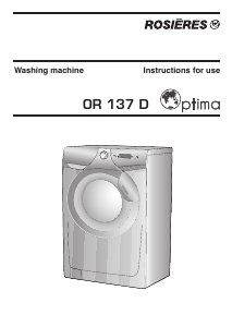 Bruksanvisning Rosières OR 137 D Optima Tvättmaskin