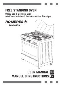 Mode d’emploi Rosières RGM 9095 IN Cuisinière