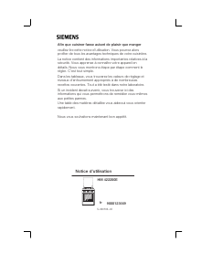 Mode d’emploi Siemens HM422200E Cuisinière