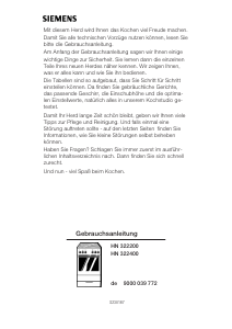 Bedienungsanleitung Siemens HN322200 Herd