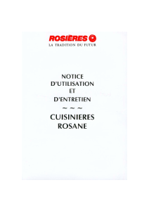 Mode d’emploi Rosières BD 872 RB Cuisinière
