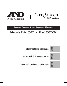 Manual de uso A and D Medical UA-1030 Tensiómetro
