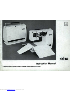 Handleiding Elna TX Electronic Naaimachine