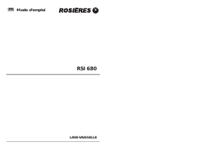 Mode d’emploi Rosières RSI 680 VV Lave-vaisselle