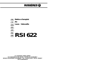 Manual Rosières RSI 622 RU Máquina de lavar louça