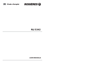 Mode d’emploi Rosières RLI 5342 MRB Lave-vaisselle