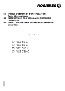 Bedienungsanleitung Rosières VCE 551 CIN Kochfeld