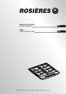 Manual Rosières RTT 631 SAVF Hob