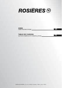 Mode d’emploi Rosières RH 64 XP Table de cuisson