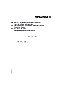 Mode d’emploi Rosières VGI 66 C PN Table de cuisson