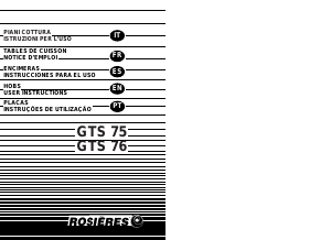 Handleiding Rosières GTS 76/1 RU Kookplaat