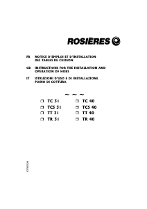 Handleiding Rosières TR 40 RUFA Kookplaat