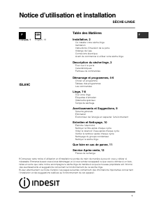 Bruksanvisning Indesit ISL 69 C (FR) Diskmaskin