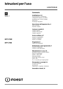 Manuale Indesit DFP 274M NX IT Lavastoviglie