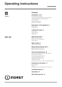 Bruksanvisning Indesit IDS 105 S UK Diskmaskin