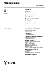Mode d’emploi Indesit DFP 2741M NX FR Lave-vaisselle