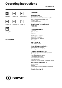 Manual Indesit DFP 5841M NX EU Máquina de lavar louça