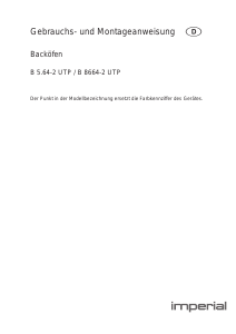 Bedienungsanleitung Imperial B 8664-2 UTP Backofen