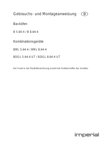 Bedienungsanleitung Imperial B 5.64-4 Backofen