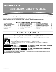 Manual de uso KitchenAid K9TREFFWWH Frigorífico combinado