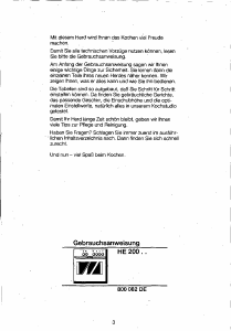 Bedienungsanleitung Siemens HE20060 Herd