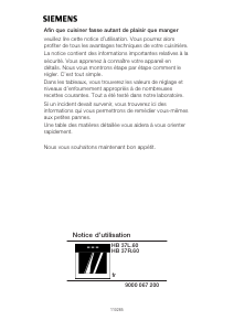 Mode d’emploi Siemens HB37R560 Four