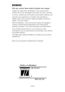 Mode d’emploi Siemens HB750250F Four