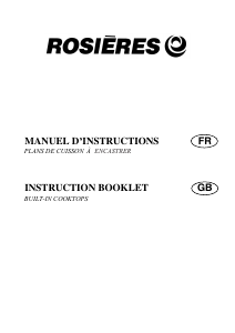 Mode d’emploi Rosières RTE 753 SF IN Table de cuisson