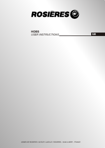 Manual Rosières RTV 750 FPN ISR Hob