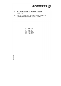 Bruksanvisning Rosières VE 551 C IN Häll