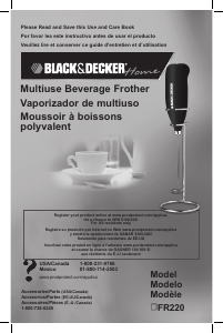 Manual Black and Decker FR220 Milk Frother
