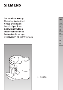 Manual Siemens TK911N2FR Máquina de café