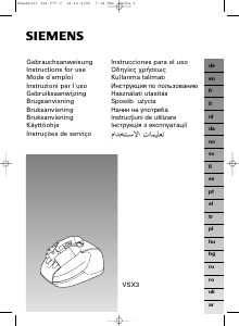 Brugsanvisning Siemens VSX32011 Støvsuger