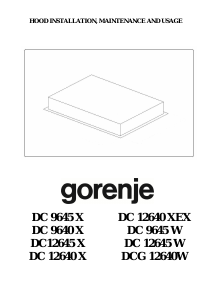 Посібник Gorenje DC12645X Витяжка