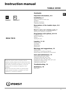 Handleiding Indesit IDCA 735 S(EU) Wasdroger