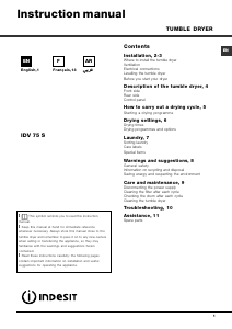 Handleiding Indesit IDV 75 (EX) 60Hz Wasdroger