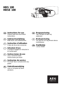 Manuale AEG HBSE 100 Levigatrice a nastro