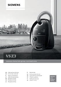 Manual de uso Siemens VSZ3GP1215 Aspirador