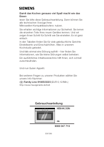 Bedienungsanleitung Siemens HB84K650N Backofen